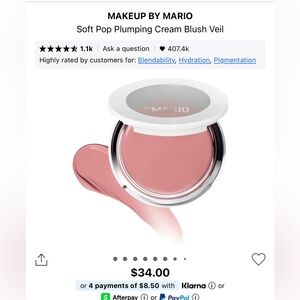 Makeup by Mario soft pop plumping cream blush veil! Color: barely blushing